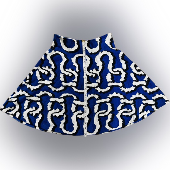 EUC Kenzo SZ XS blue/black/white fit & flare mini skirt/waist 22”-28”/length 17” - Picture 6 of 6